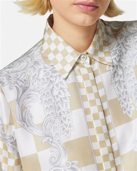 versace white medusa head shirt|medusa contrasto silk shirt.